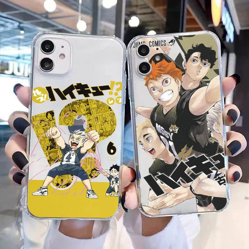 

Haikyuu Volleyball Phone Cases For iPhone 12 11 Pro MAX 6S 7 8 Plus XS MAX 12 13 Mini X XR SE 2020 Transparent Trend Cover