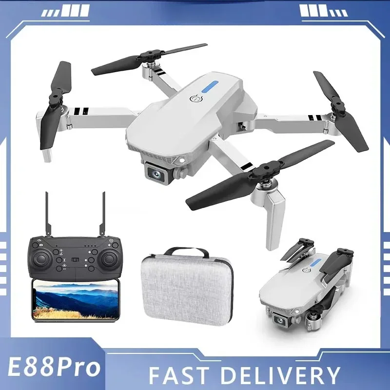 

HJ New RC Foldable Quadcopter Helicopter E88 Pro Wide Angle HD 4K 1080P Camera WIFI FPV Drone Height Hold Dron Toy GiftToy