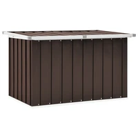 patio storage box galvanised steel plastic outdoor storage cabinet courtyard decoration brown 109x67x65 cm