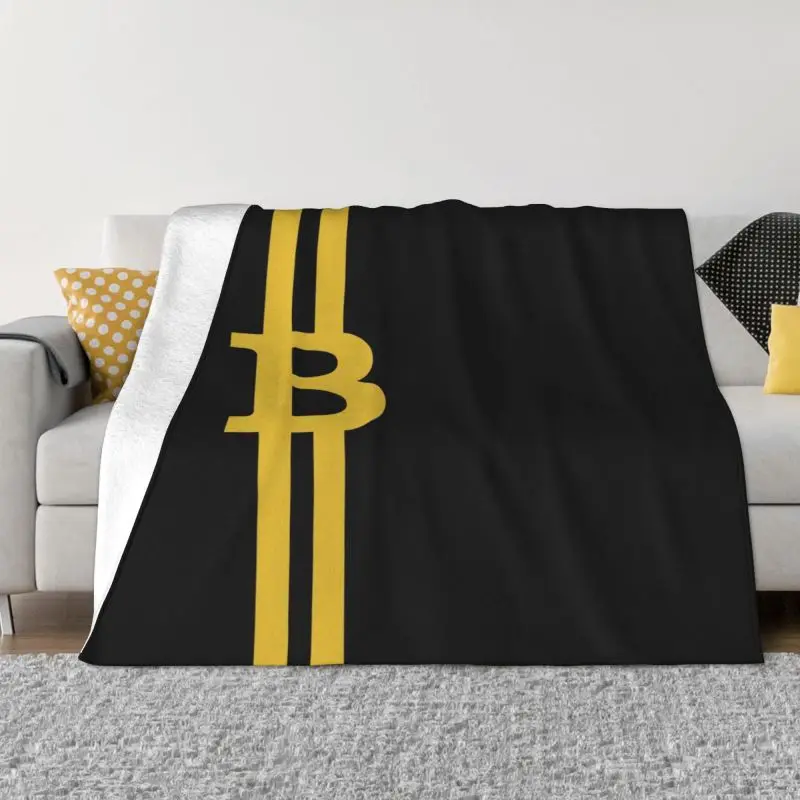 

Blockchain Digital Currency Bitcoin Blankets Warm Flannel BTC Cryptocurrency Throw Blanket for Bed Couch Bedspread