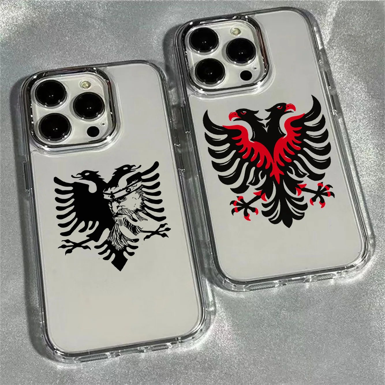 Фото Чехол для телефона с албанским орлом для iPhone 17 16e 16 15 14 13 12 11 mini Pro Max X XR XSMAX 8 7 Air Plus, прозрачный мягкий чехол №1