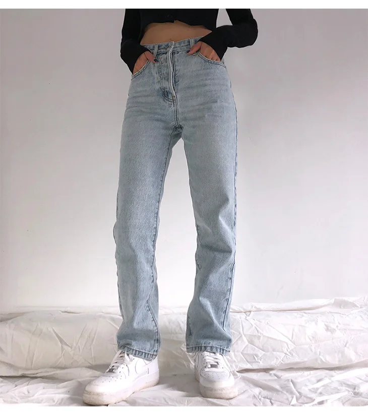 

2023 High Waist Baggy Jeans Women Casual Straight Leg Loose Pants Mom Jean Fashion Comfy Wash Boyfriend Wide Leg Simple Trousers