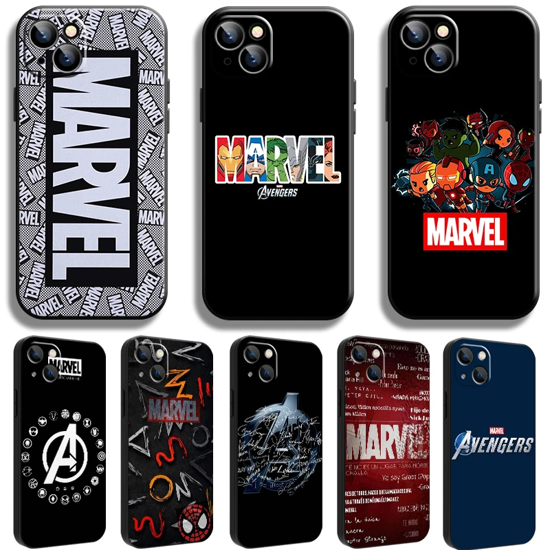 

Marvel Fashion Logo For iPhone 14 13 12 11 Pro 12 13 Mini X XR XS Max SE 7 8 Plus Phone Case Full Protection Cover Back