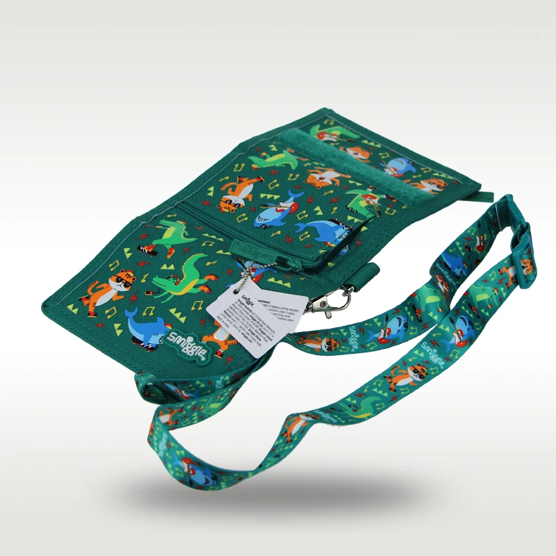 Австралийский оригинальный Детский кошелек Smiggle сумка-мессенджер с зеленым