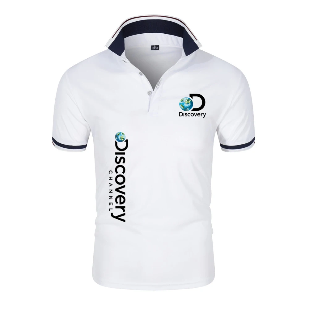 

Discovery Channel 2023 Summer High Quality Men Polo Shirts Casual Breathable Short Sleeve Mens Shirts Stand Collar Polo Shirt