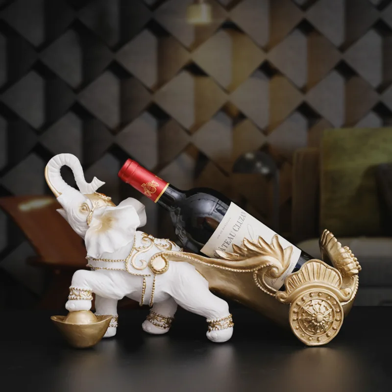 

European-Style Creative Elephant Wine Rack Crafts Housewarming Opening-up Gifts Office Living Room Wine Cabinet Home Decorations