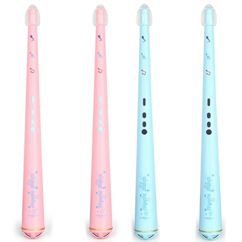 

4 Pcs Electric Air Drum Rock Beat Rhythm Stick Rhythm Drum Air Drumsticks Musical Instruments, 2 Pcs Pink & 2 Pcs Blue