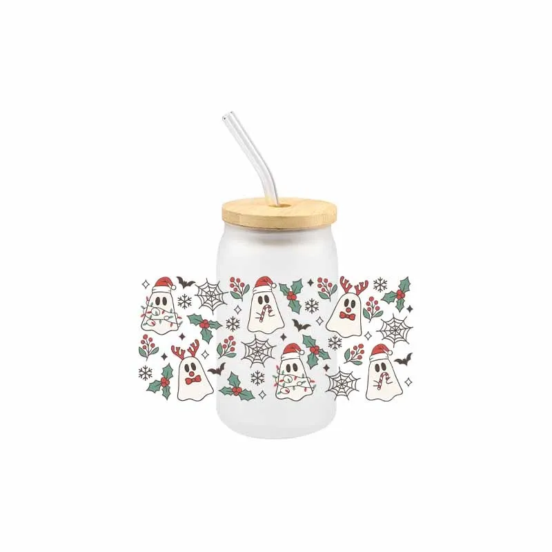 Рождественская 3D наклейка-наклейка для переноса УФ-лампы 16 унций