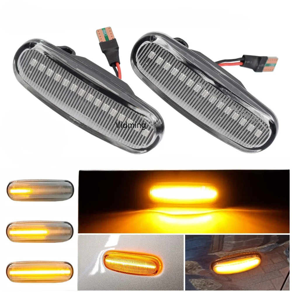 2 шт. динамическая прозрачная лампа для указателей поворота Fiat Panda Punto Evo Stilo Qubo Peugeot