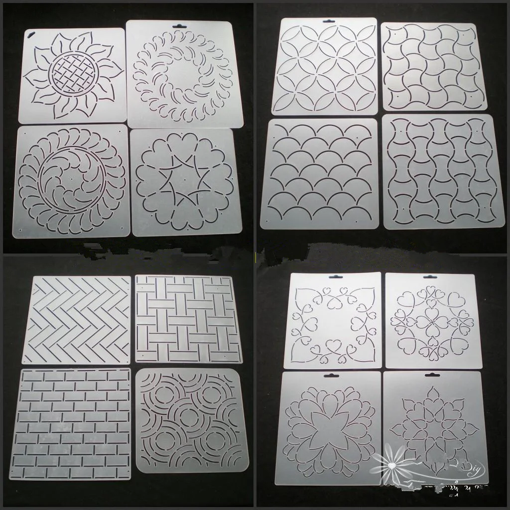 

4 шт. Набор для вышивки обжимной шаблон лоскутное шитье Ручное шитье инструменты для рисования линейка для квилтинга Sashiko шаблон для дизайна формы