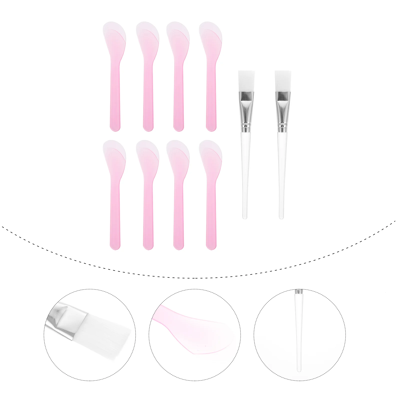 

Spatulas, 8 Spatula Makeup Spoon with 2PCS Skin Care Fan Brushes Applicator for Skin Care Spoon Spatulas