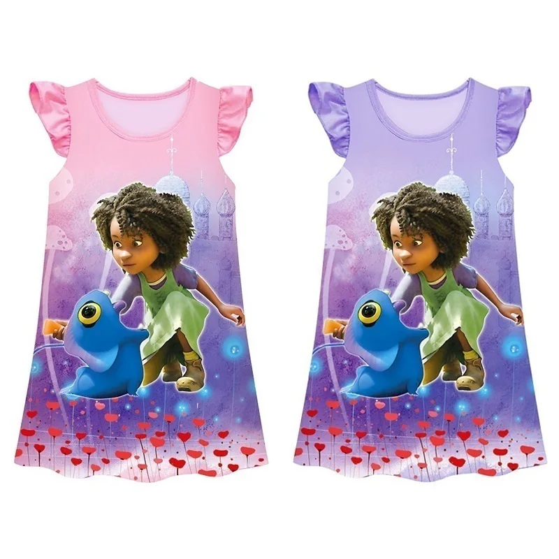 

Новое платье с мультяшным изображением морского зверя, летнее платье принцессы с мультяшным рисунком, домашняя одежда, пижамное платье, дет...