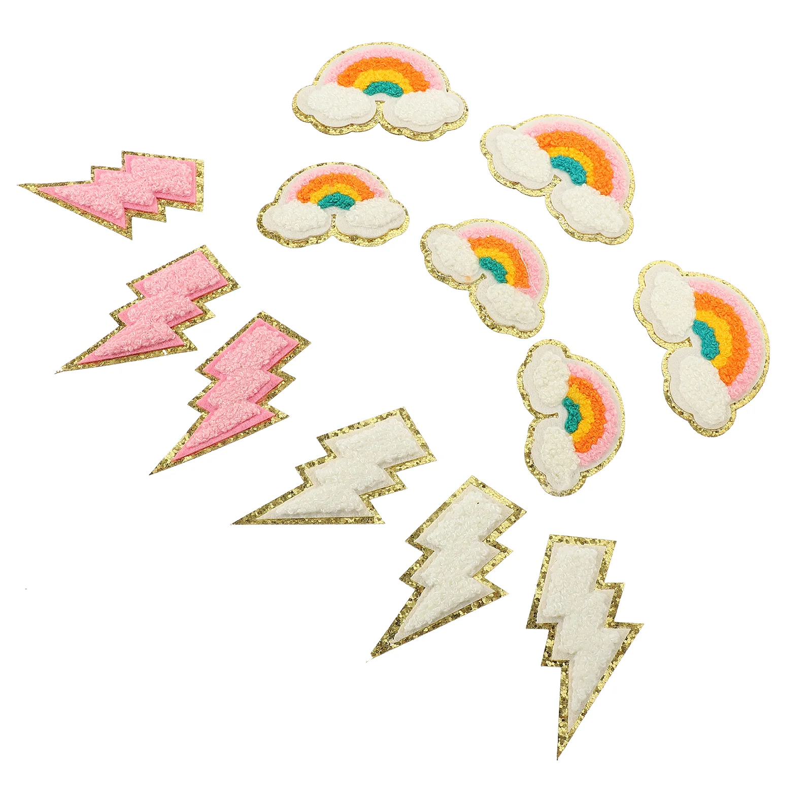 

12pcs Creative Flash Rainbow Designed Embroidery Patches Appliques Sewing Patches