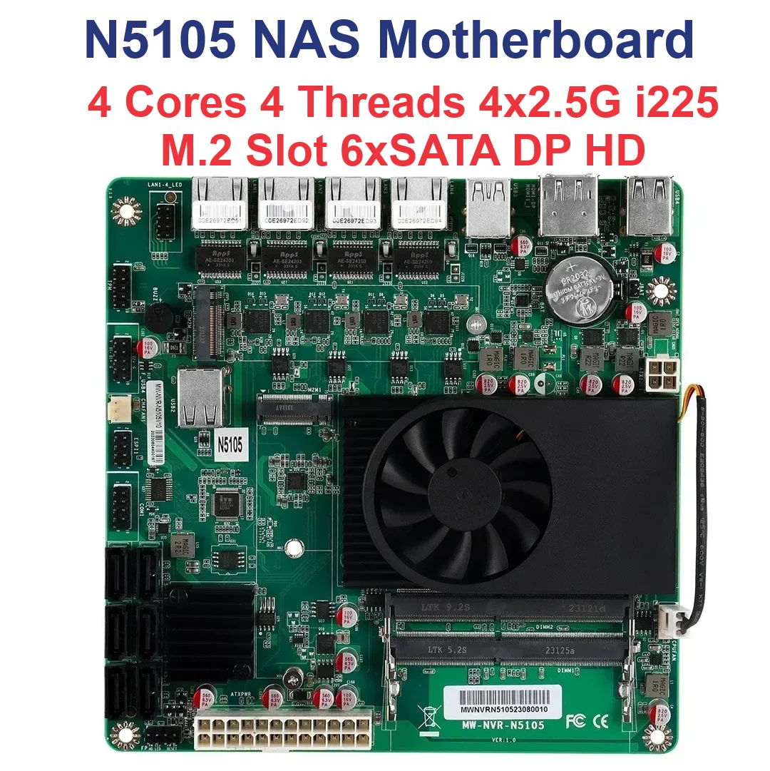 Материнская плата SZBOX Celeron N5105 4 ядра потока маломощный процессор 4x2 5 ГГц