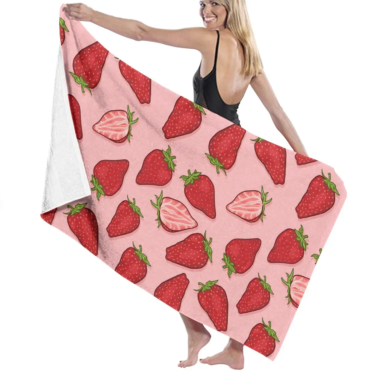 

Strawberry Beach Towels Microfiber Quick Dry Bathrobe Fruit Bathroom Home Textile Absorbent Shower Towel Camping Yoga Women Gift