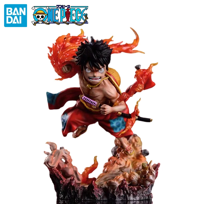 

12cm One Piece Animation Q Version of The Scene Nica Luffy Gear 5 Statue Model Doll Hand PVC Decorative Collection Gift