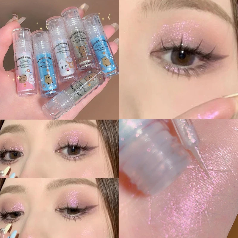 

Мерцающая и блестящая водостойкая жидкая блестящая подводка для глаз, тени для век, макияж, металлическая подводка для глаз, косметика для красоты глаз