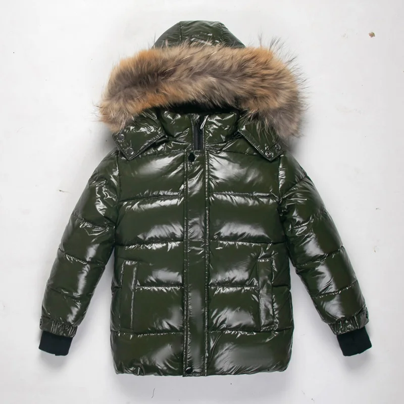 Children's DownJacket Boy Girl'sNatural Fur Collar Detachable - 30 Degree Winter New Cold Proof Jacket