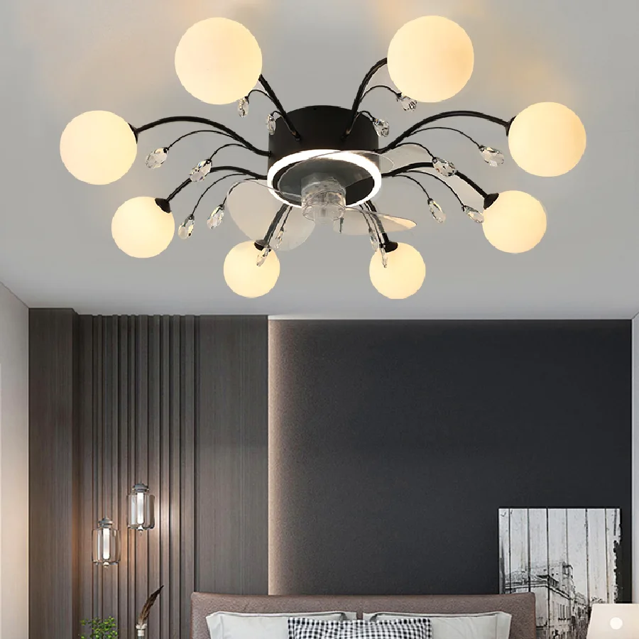 

Nordic restaurant Ceiling fan with lights remote control smart living room decoration lamparas Pendant lights