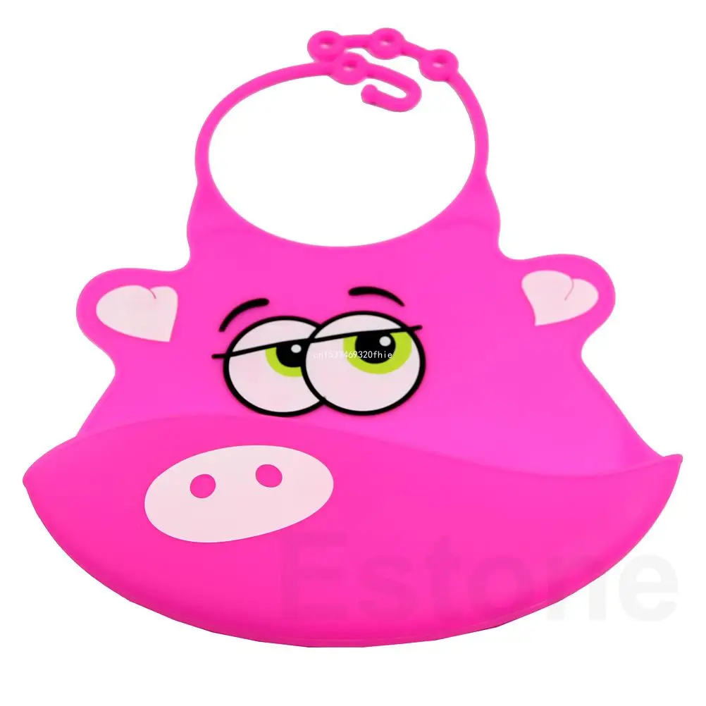

Cute Infant Baby Kid Washable Silicone Feeding Bib Cartoon Patterns Bib /