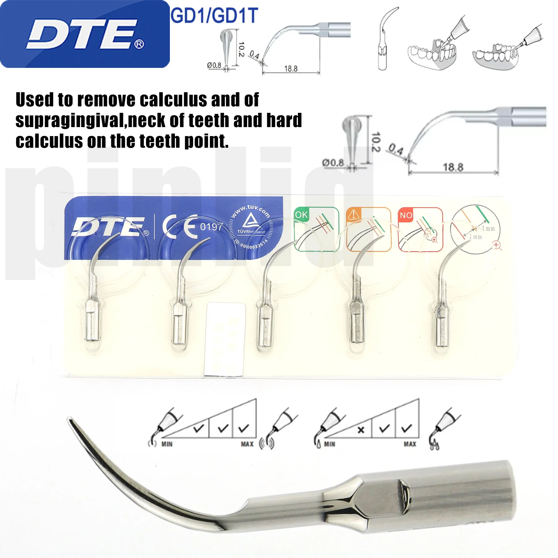 Стоматологическая ультразвуковая машина для чистки зубов Woodpecker DTE насадки