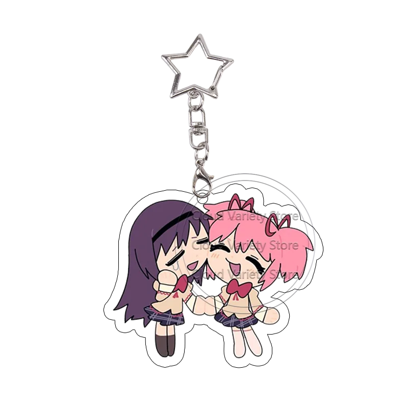 Фото Акриловый брелок Puella Magi Madoka Magica: Чиби-фигурка, украшение для сумки, аниме-подвеска, кавайный аниме-подарок №3