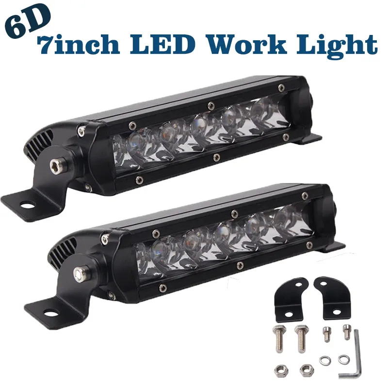 

Ультратонкая светодиодная панель 6D для рабочего освещения, 7-дюймовая противотуманная фара для вождения, Светодиодная панель 4x4 для мотоцик...