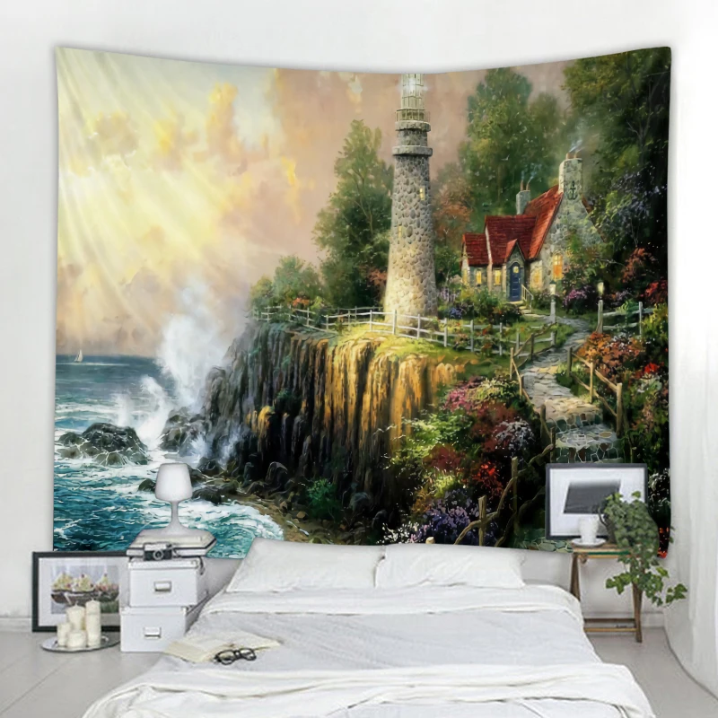 

Art Blanket Curtain Home Bedroom Living Room Fantasy Landscape Decoration Wall Tapestry Decoration