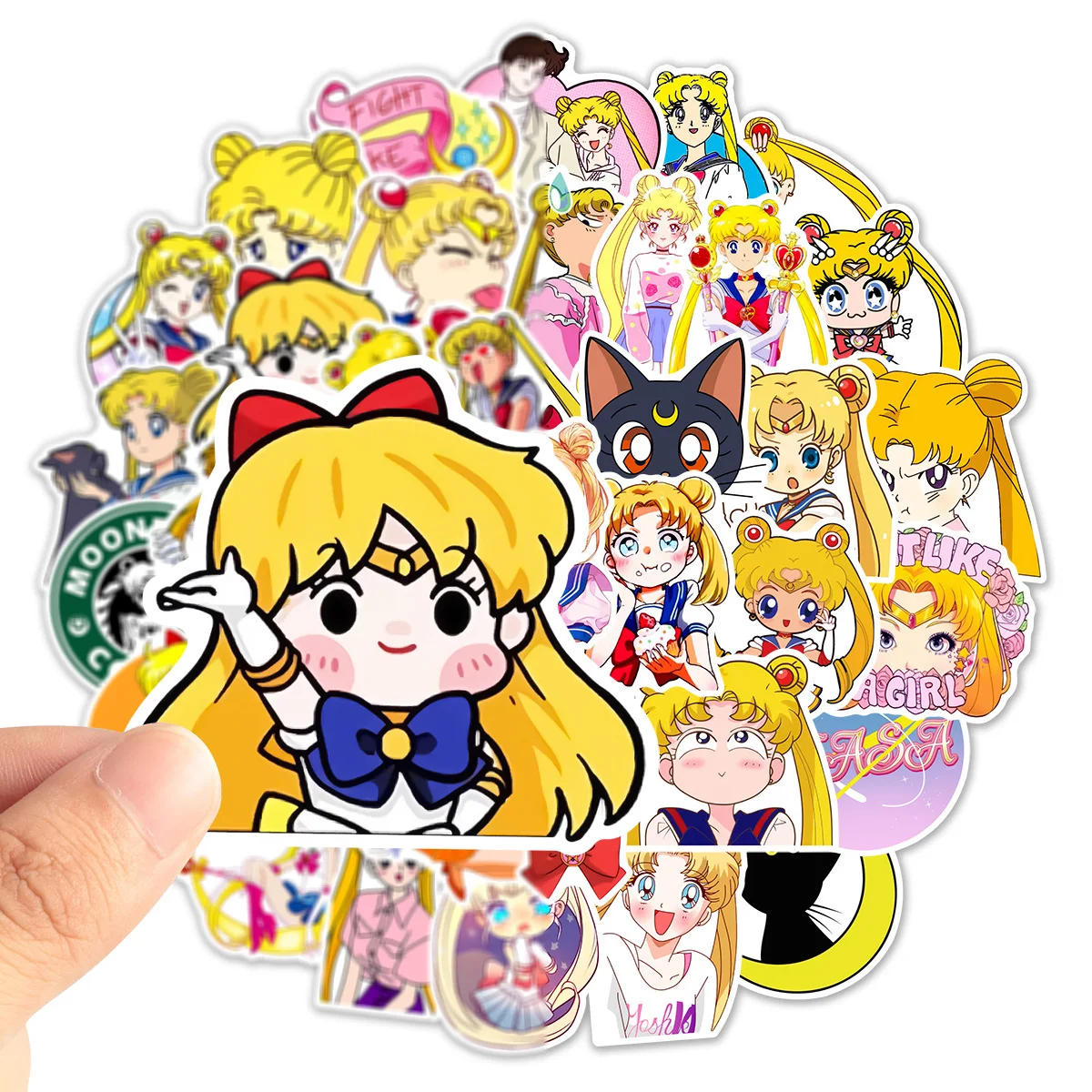 50 шт. наклейки для скутера с изображением Сейлор Мун