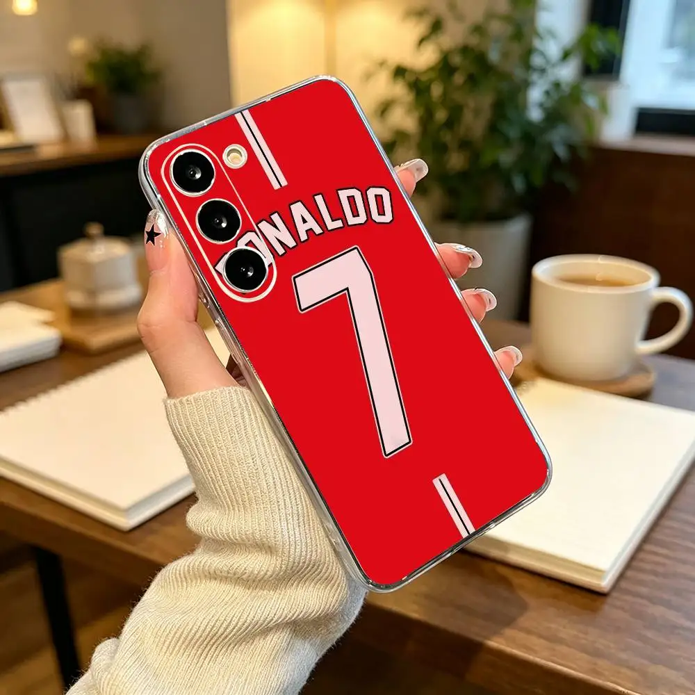 Фото Чехол для телефона Football For CR7 R-Ronaldo 7 для Samsung A71 A55 A51 A52 A35, прозрачный силиконовый чехол для телефона №5