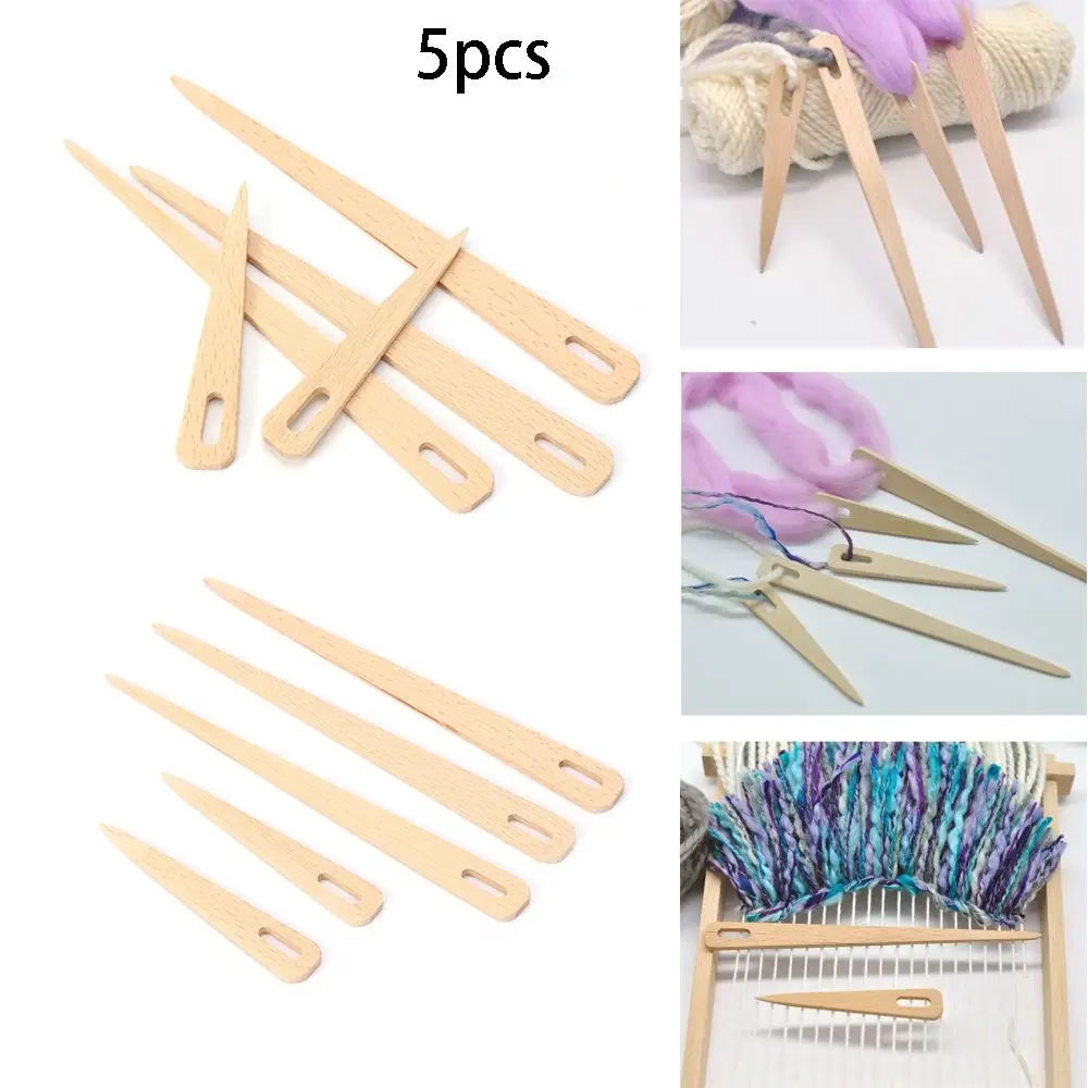

5pcs Crafts DIY Darning Wooden Sewing Yarn Knitting Needlework Big Eye Needle
