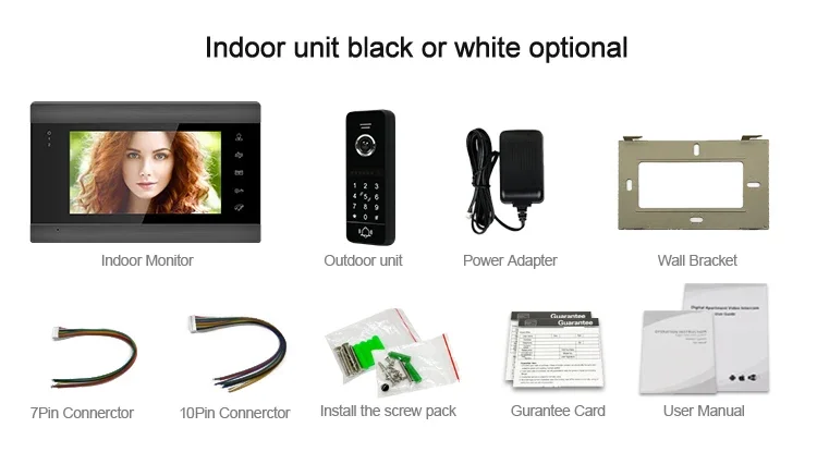 Визуальный домофон Bcom Tuya Poe с замком видеодомофон 2 монитор 4-проводной Интерком