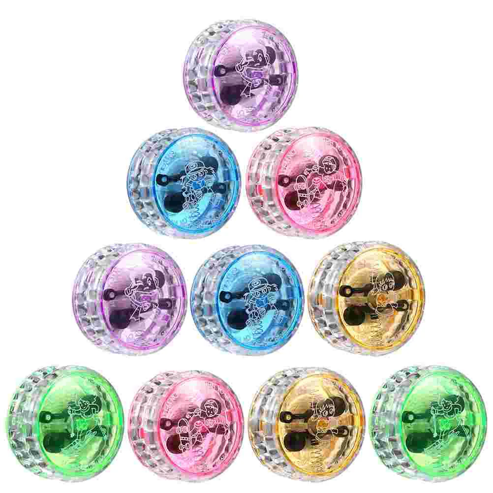 

10 Pcs Childrens Toys Yo-yo Balls Shine Funny Fingertip Interesting Lovely Plastic Light