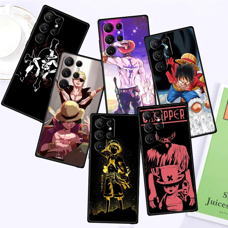 Японский милый чехол O-One P-Piece для Samsung Galaxy S24 S23 S22 S21 S20 FE S10 S10E Plus Ultra Pro Lite 5G черный