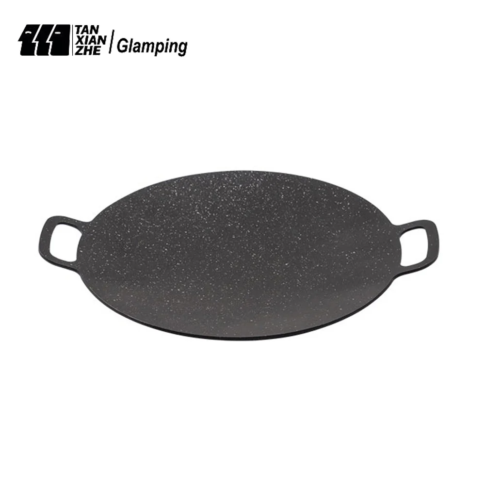 

TANXIANZHE Outdoor Camping Grill Plate Korean Barbecue Plate Barbecue Meat Pot Barbecue Plate Medical Stone Frying Plate