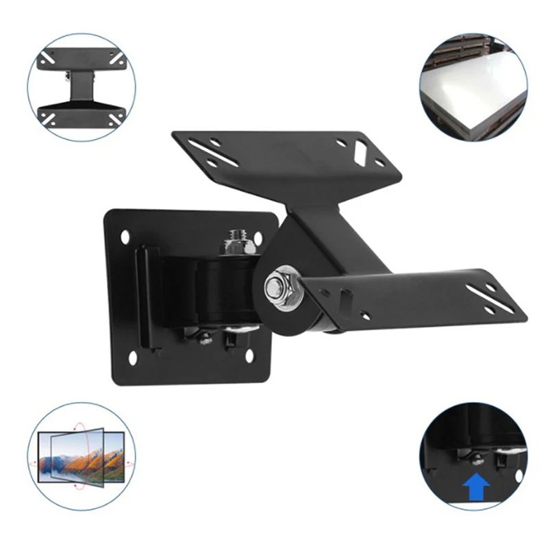 Wall Mount 180 Degrees Rotation Tv Bracket Stand For 14-27 Inch Lcd Led Flat Panel Plasma Tv Holder