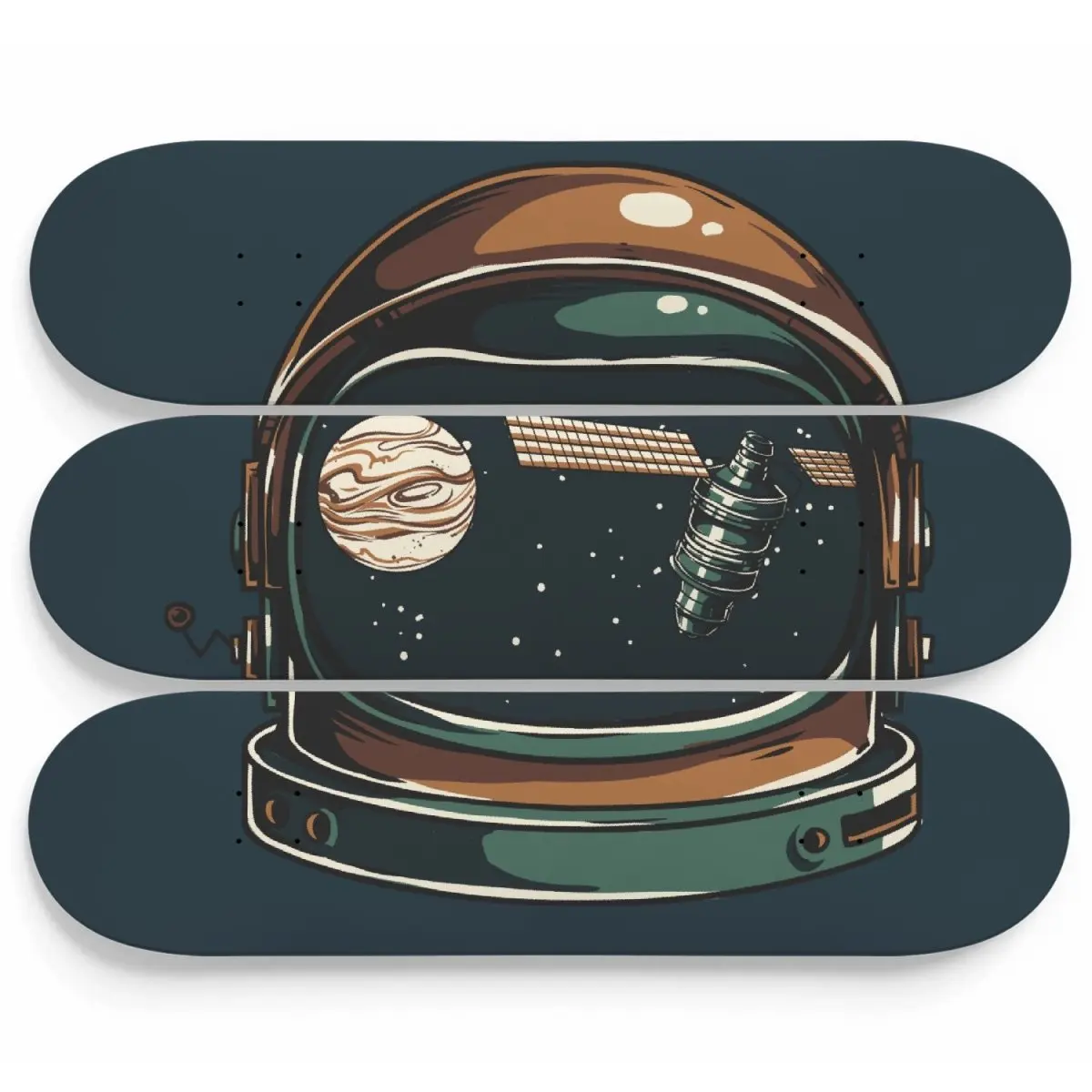 

Skate Deck Art Design Hanging Wall Skateboard Kids Skateroom Decor DIY Custom Sports Style Decoration Galactic Voyage 3 Pieces