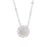 kose 2022 new fashion style small daisy necklace female personality two color chrysanthemum pendant small fresh net red jewelry