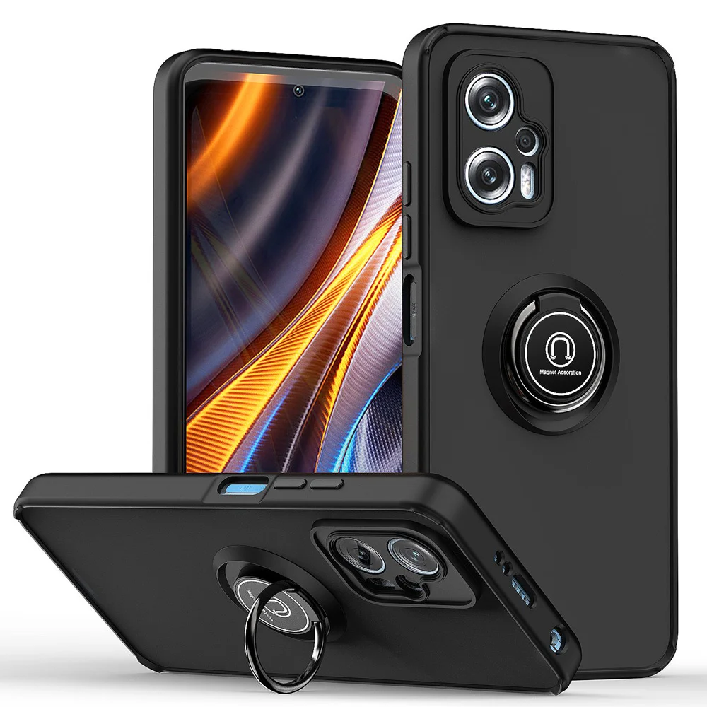 

Fashion Matte Case for Xiaomi POCO X4 GT X4 Pro 5G X3 NFC Transparent Shockproof Ring Phone Cover for Redmi Note11T Pro+