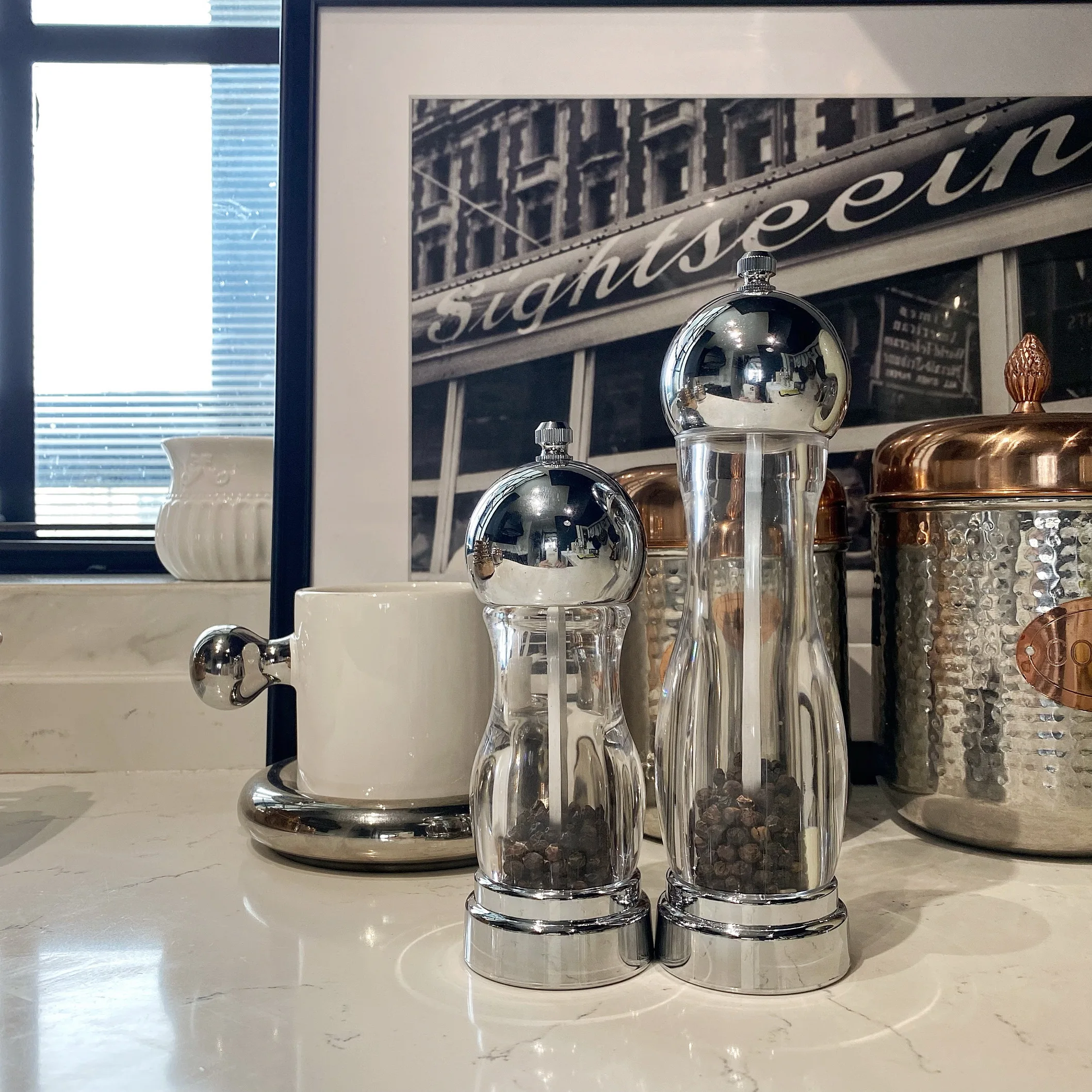 Мельница для соли и перца высококачественная прозрачная мельница морской специй