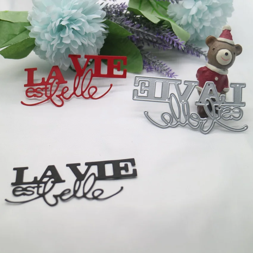 

Французский вырубной штамп «Life is Beautiful» Pan's 2022 для скрапбукинга тиснения «сделай сам» ручной фотоальбом декор из углеродистой стали