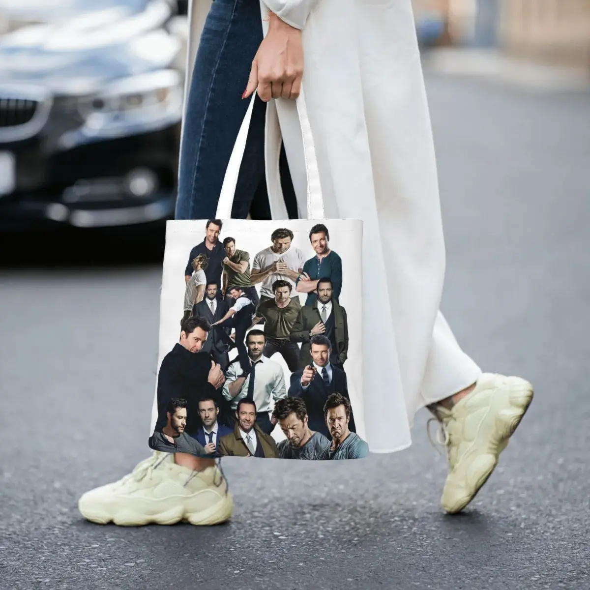 Hugh Jackman Women Canvas Handbag Large Capacity Shopper Bag Tote Bag withSmall Shoulder Bag