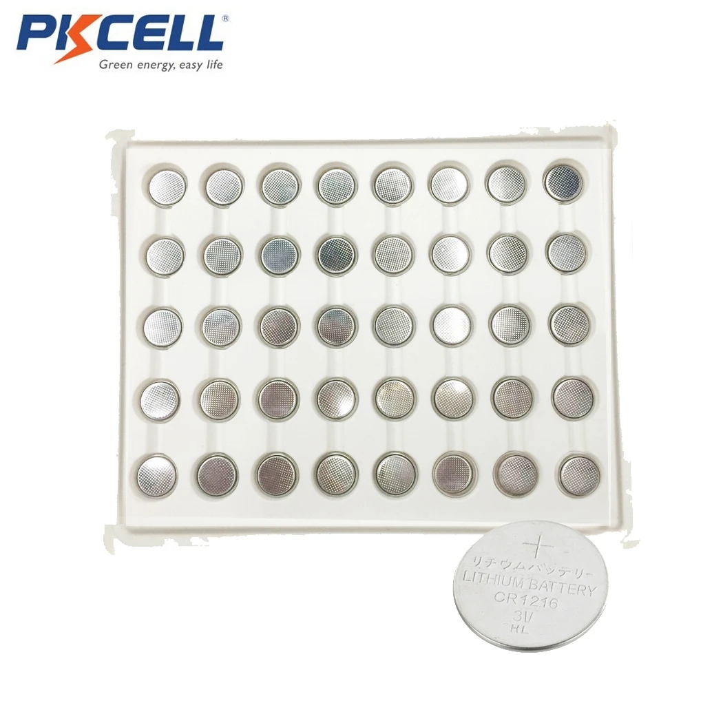 

1000Pcs PKCELL CR1216 Button Batteries Lithium Coin Cell 3V DL1216, BR1216, ECR1216, LM1216 for Watch Electronic Toy Remote