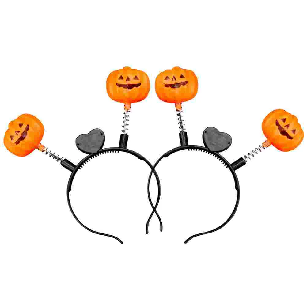 

2 Costume Luminous Pumpkin Headband Headdress Hair Headpiece