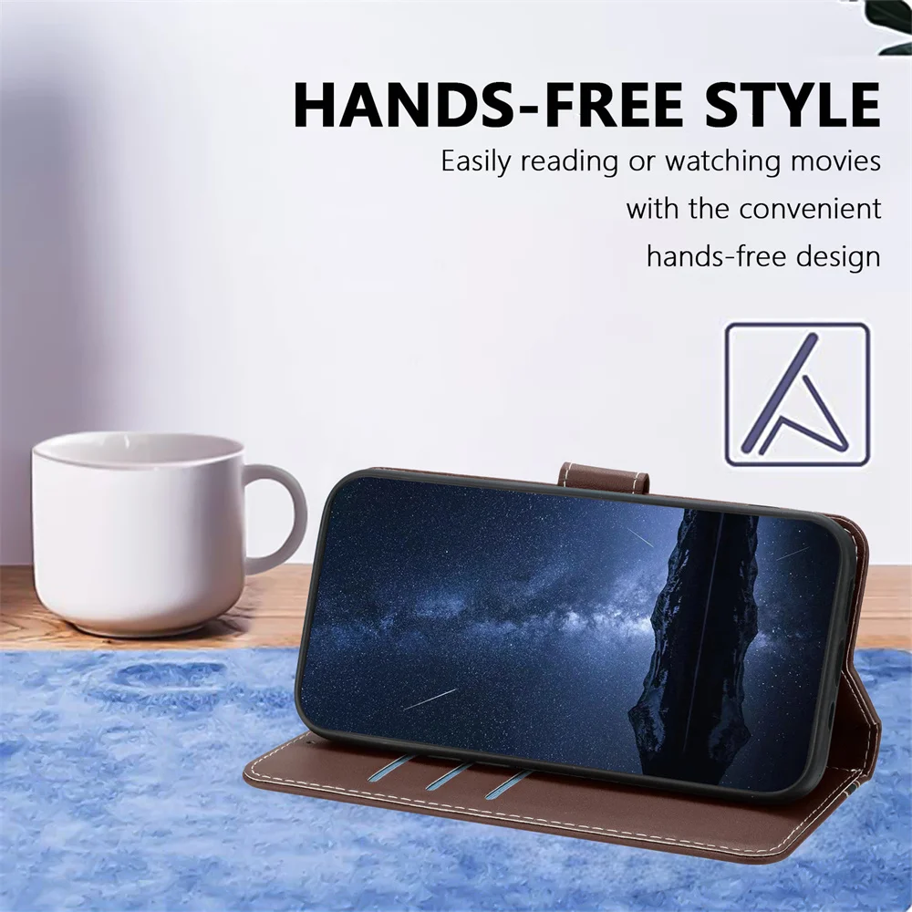Фото Чехол Nubia Focus Pro Calf Leather Case 2025 для ZTE Blade V40S V50 V60 V70 Vita V60 Design Axon 60 Lite V70 Max Music 2 Wallet Flip C №5
