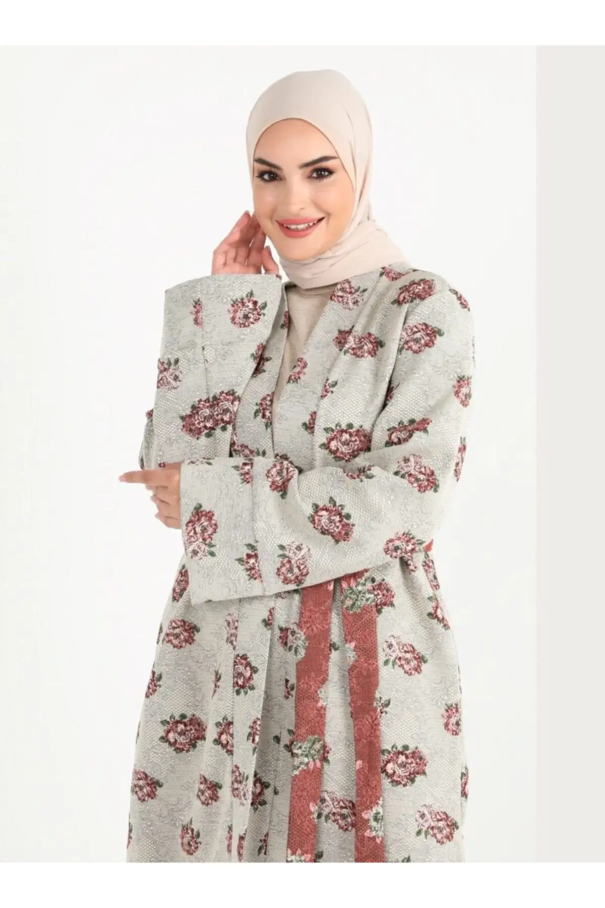 

Women's Muslim Clothing Kemerli Içi Pattern Jacquard-Multicolour