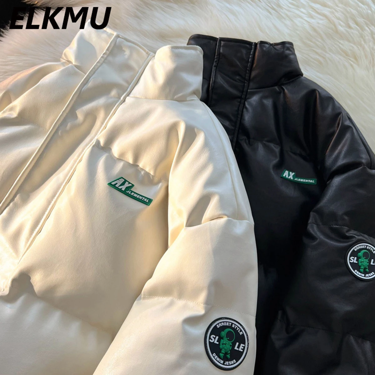 

Зимние теплые пальто, утепленные Пузырьковые пальто, черные и белые парки, мужские свободные пуховики, верхняя одежда из искусственной кожи