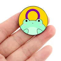 cute intersex froggie pin custom brooches shirt lapel teacher tote bag backpacks badge cartoon gift brooches pins for women