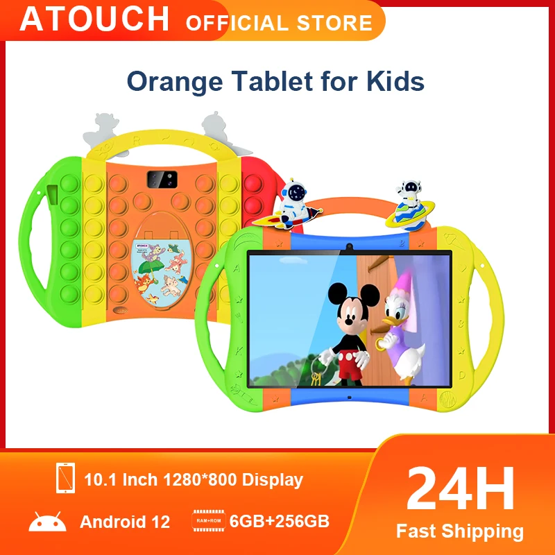 ATOUCH 10.1 Inch Kid Tablet Android 12 Octa Core 6GB 256GB Learning Tablet for Kid 6000mAh Children's Tablet for  Christmas Gift