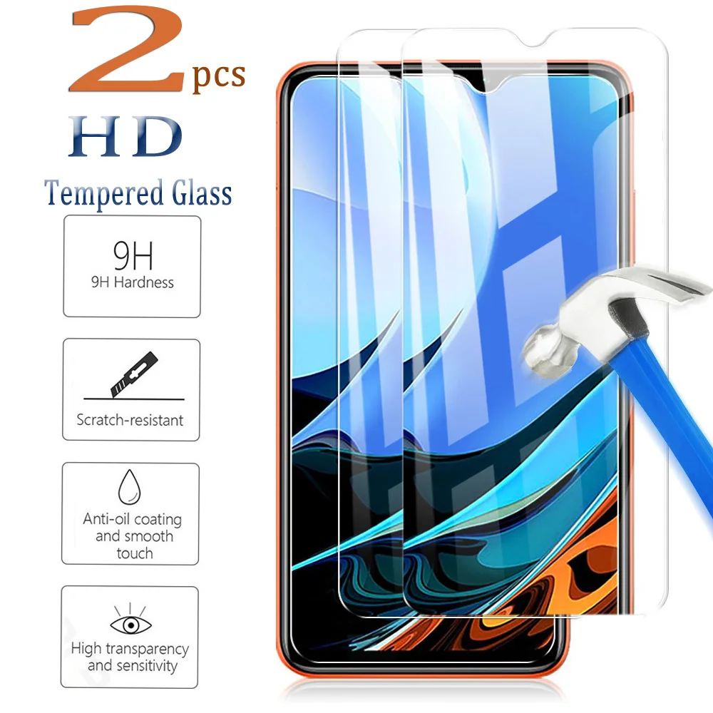 

2pcs Tempered Glass for Redmi 10C 10A 10 Glass Protective HD Film 9H Explosion-proof Clear Screen Protector